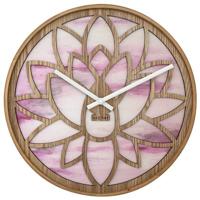 NeXtime - Wandklok 40cm-Stil-Roze-Hout-NeXtime "Lotus"