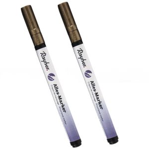 2x stuks gouden marker stift met een fijne punt