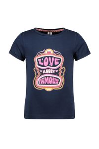 B.Nosy Meisjes t-shirt met print - Felice - Navy blauw