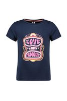 B.Nosy Meisjes t-shirt met print - Felice - Navy blauw - thumbnail