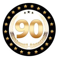 Bierviltjes 90 - 25x stuks - zwart/goud - luxe - verjaardag/jubilea - feestartikelen Bierviltjes 90 - 25x stuks - zwart/goud - luxe - verjaardag/jubilea - feestartikelen