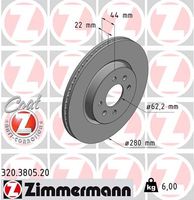 Remschijf COAT Z ZIMMERMANN, Remschijftype: Binnen geventileerd, u.a. für KIA, Hyundai - thumbnail