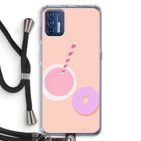 Donut: Motorola Moto G9 Plus Transparant Hoesje met koord