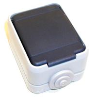 Elso Wandcontactdoos 1-v opb. r/a wd grijs