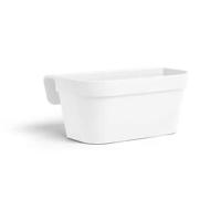 Jardiniere+haak - GARDEN ID Star - Wit 50 x 21 cm - Gemakkelijke bevestiging - Waterreserve - gerecycled en 100% recyclebaar
