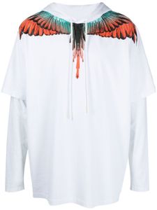 Marcelo Burlon County of Milan hoodie imprimé à design superposé - Blanc