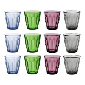 Drinkglazen/waterglazen Picardie - 12x stuks - gekleurd glas - 250 ML