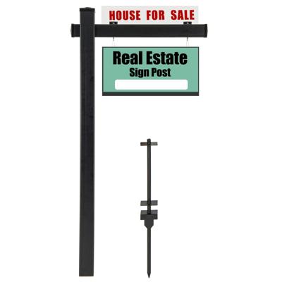 180 cm Vastgoed-Posterstand UPVC Makelaar-Hof-Posterstand voor Garagenverkoopborden Zwart