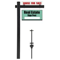 180 cm Vastgoed-Posterstand UPVC Makelaar-Hof-Posterstand voor Garagenverkoopborden Zwart