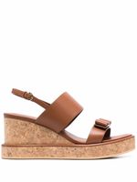 Ferragamo sandales compensées Vara Bow 55 mm - Marron