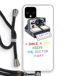 Smile: Pixel 4 Transparant Hoesje met koord