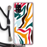 Colored Zebra: Samsung Galaxy A51 5G Transparant Hoesje met koord