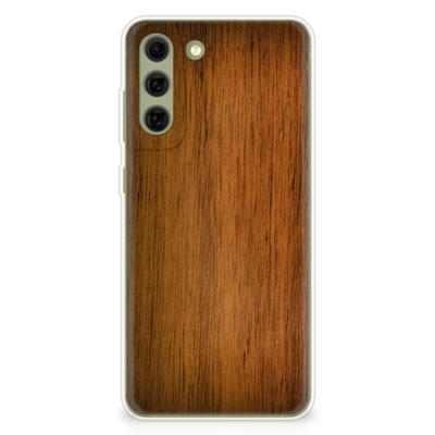 Samsung Galaxy S21FE | Bumper Hoesje | Donker Hout