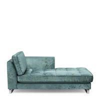 Rivièra Maison Chaise Longue 'West Houston' Rechts, Velvet, kleur Mineral Blue - thumbnail
