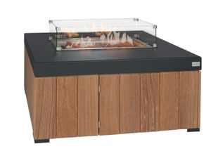 Easy Fires: Vuurtafel Coral Rechthoek Antraciet - Hardhout Cumaru