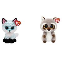 Ty - Knuffel - Beanie Boo's - Atlas Fox & Racoon - thumbnail