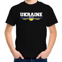 Oekraine landen supporters t-shirt - zwart - kinderen - Fan kleding - EK / WK / Olympische spelen