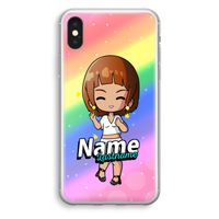 Chibi Maker vrouw: iPhone X Transparant Hoesje
