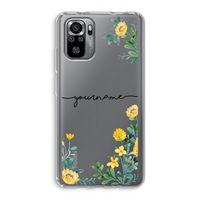 Gele bloemen: Xiaomi Redmi Note 10S Transparant Hoesje