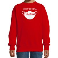 Merry corona Christmas foute Kerstsweater / outfit rood voor kinderen