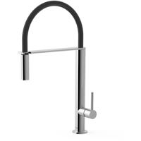 Keukenkraan Tres Max | Opbouw | 360° Draaibaar | Uitrekbare sproeier | Mengkraan | 1-hendel | Rond | Chroom
