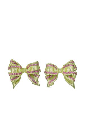 Anabela Chan boucles d'oreilles Mini Bow Tie en or 18ct - Vert