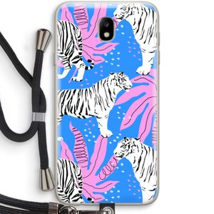 Tijger: Samsung Galaxy J7 (2017) Transparant Hoesje met koord