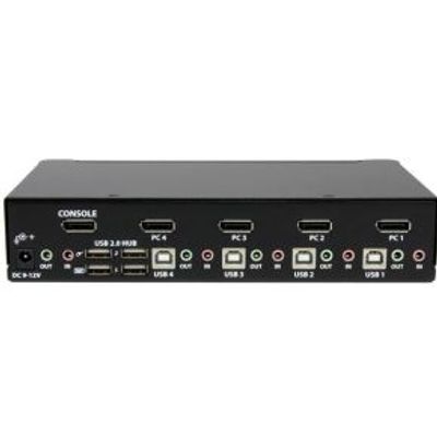 StarTech.com 4-poort USB DisplayPort KVM-switch met Audio