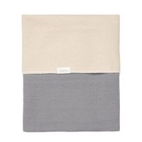 Koeka baby wiegdeken reversible Riga 75x100 cm steel grey - thumbnail