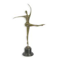 A MODERNIST BRONZE SCULPTURE OF A DANCING WOMAN A MODERNIST BRONZE SCULPTURE OF A DANCING WOMAN