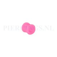 Tunnel siliconen double flared roze 10 mm