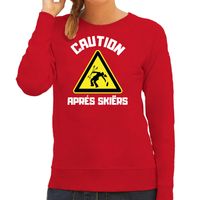 Apres ski sweater voor dames - apres ski waarschuwing - rood - winter trui