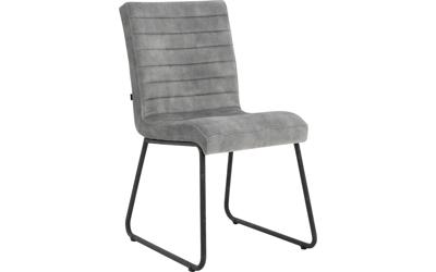 Goossens Eetkamerstoel Dax grijs velvet stof leuning, urban industrieel