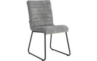Goossens Eetkamerstoel Dax grijs velvet stof leuning, urban industrieel
