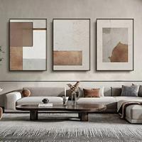 groot formaat met de hand geschilderd 3 sets olieverf handgemaakt beige bruin schilderij bruin wabi sabi kunstwerk getextureerd olieverfschilderij beige olieverf bruin abstract olieverfschilderij Lightinthebox