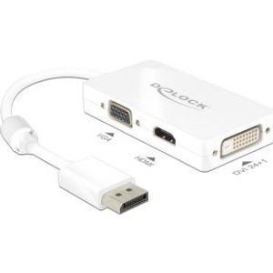 Delock 62655 Adapter DisplayPort 1.1 male > VGA / HDMI / DVI female Passief wit