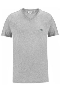 Lacoste Regular Fit T-Shirt V-hals grijs, Effen