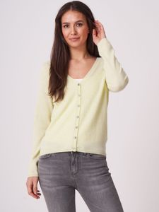 Basic fijngebreid vest met V-hals van biologisch cashmere