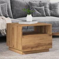 Salontafel met LED-verlichting 50x49x40 cm artisan eikenkleurig