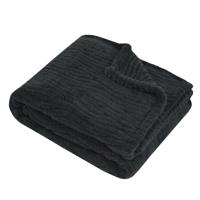 Stof Textiles Plaid/bankdeken/bedsprei Columbia - antraciet - 130 x 160 cm - 1 persoons