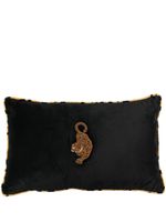 Les-Ottomans coussin à motif animalier brodé - Noir