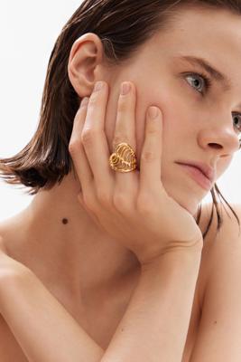 Vergulde ring blad hart Zalio - MATERIAL FINISHES - S
