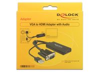 Delock 62668 VGA / HDMI Adapter [1x VGA-stekker - 1x HDMI-bus] Zwart 25.00 cm - thumbnail
