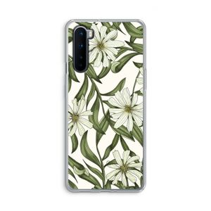 Wit bloemenpatroon: OnePlus Nord Transparant Hoesje
