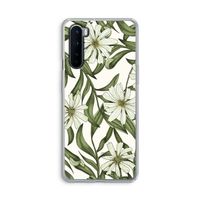Wit bloemenpatroon: OnePlus Nord Transparant Hoesje