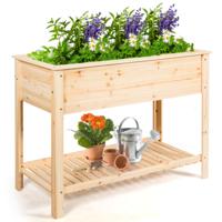 Houten Plantenbak met Opbergruimte voor Planten 92 x 41x 81 cm