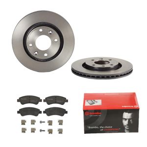 Remmenset, remschijf BREMBO, Remschijftype: Binnen geventileerd, Inbouwplaats: Vooras, u.a. für Citroën, Peugeot, DS, Opel