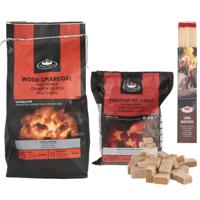 Fancy Flames BBQ aanmaakset - houtskool - aanmaakblokjes - lucifers XL Fancy Flames BBQ aanmaakset - houtskool - aanmaakblokjes - lucifers XL