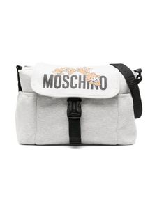 Moschino Kids logo-print changing mat and bag set - Gris