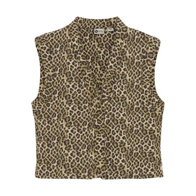 Daily7 winter gilet meisjes - zand - opgevuld/animal
